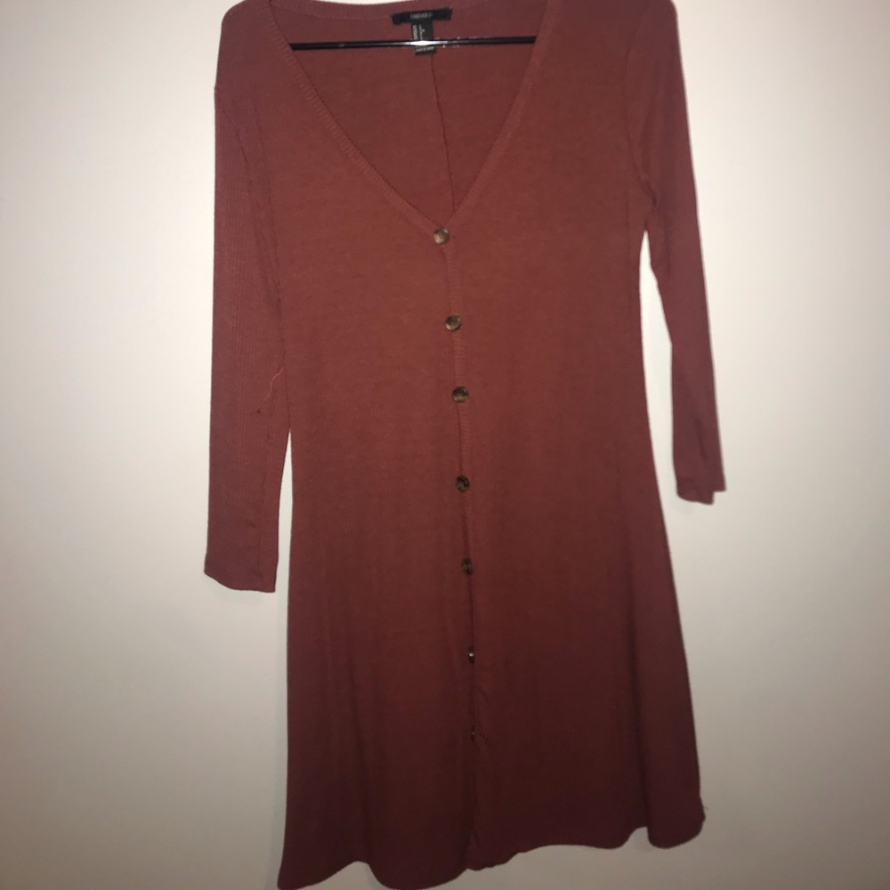 Forever 21 Red Button Dress